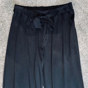 Black Flowy Pants with Slit Legs
